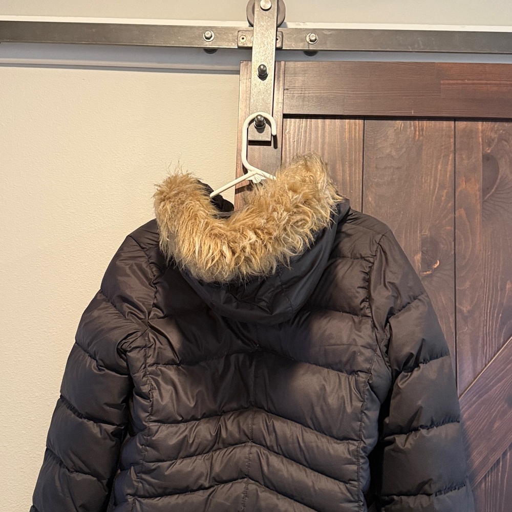 Marmot Montreal 700 Fill Goose Down Coat Puffer Knee Length Fur Hood Black M - Picture 5 of 5